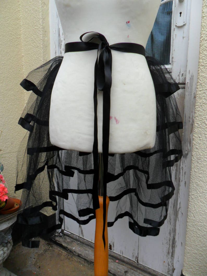 Black Burlesque Net Bustle with Black Ribbon image 3