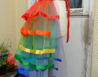 LGBT Rainbow Burlesque Net Bustle