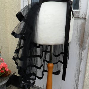 Black Burlesque Net Bustle with Black Ribbon image 2