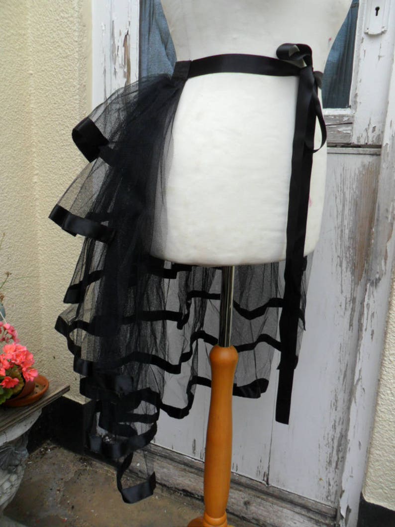 Black Burlesque Net Bustle with Black Ribbon image 2