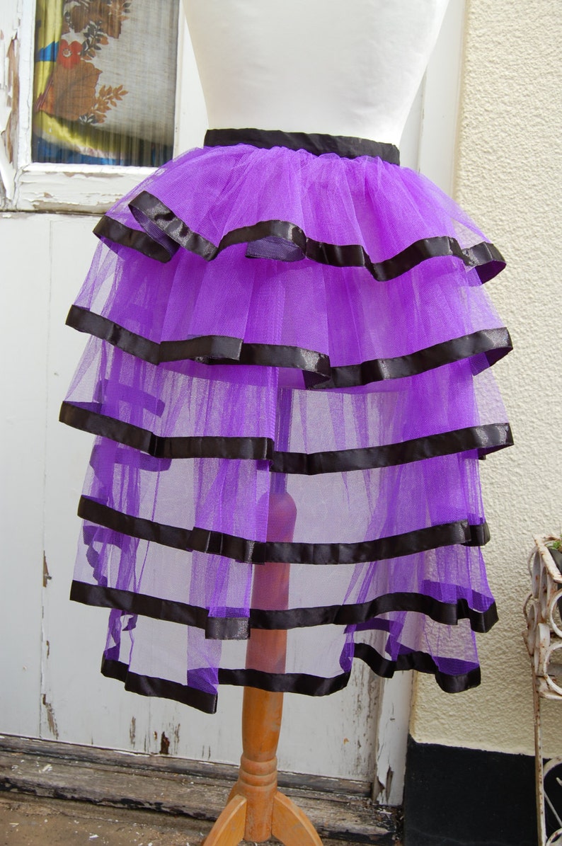 Purple Net Bustle with Black Ribbon