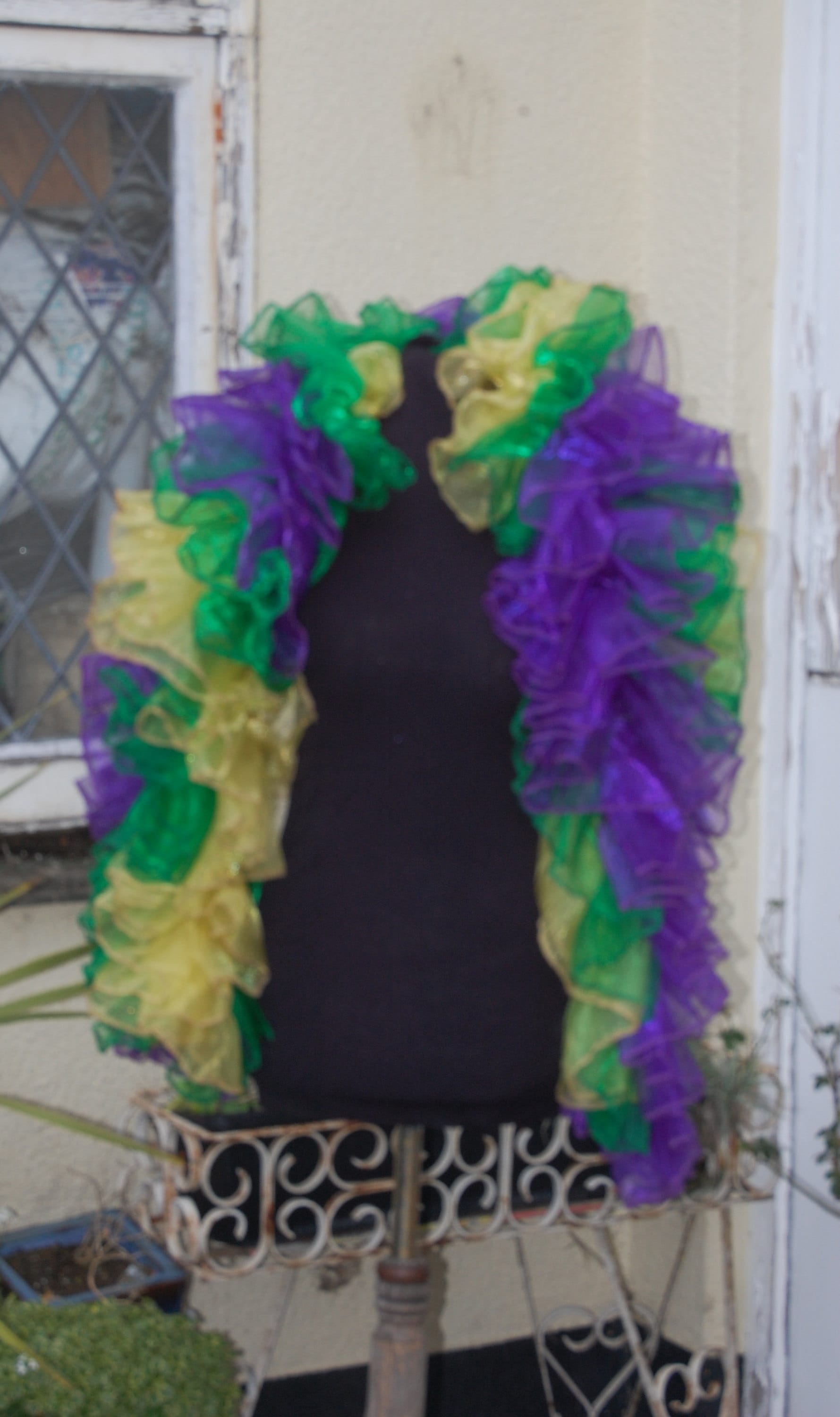 Mardi Gras Costume Boa Burlesque Organza in Purple, Green, Yellow