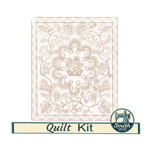 Dream Garden 1841 Historic Quilt Reproduction Kit Smithsonian American Heritage  Doublestencil Wholecloth 305-S1 Antique White 40&quot; x 48&quot;