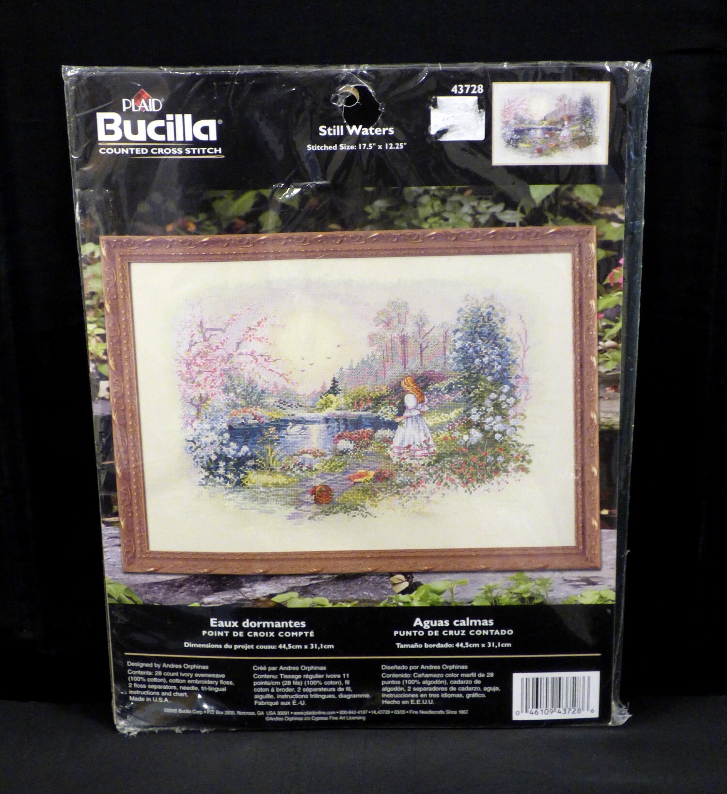 Kit Broderie Bucilla Plaid English Cottage - Vintage 2005 - Neuf Complet - USA