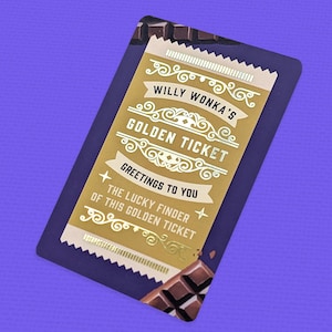 Chocolate Factory Golden Ticket Gold foil Bookmark | Book Lovers Bookish Gift