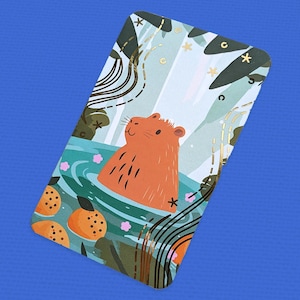 Hot Spring / Onsen Capybara Reading Bookmark | Book Lovers Bookish Gift