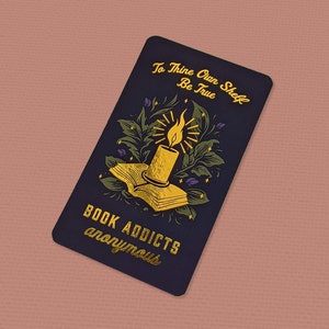 Book Addicts Anonymous Club Gold Foil Marcador / Regalo de libro único literario