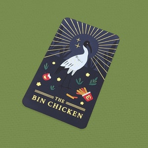 Bin Huhn Ibis Goldfolie Tarot Lesezeichen | Buchliebhaber Geschenk für Bücherlieber