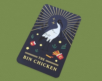 Bin Chicken Ibis Gold Foil Tarot Bookmark | Book Lovers Bookish Gift