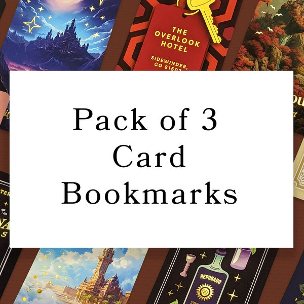 Pack of 3 Card Bookmarks | Tarot Gold Foil Bookish Book Lovers Gift