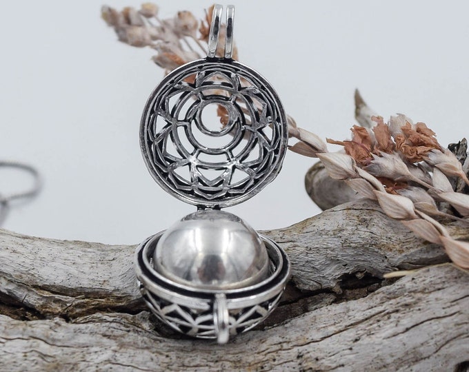 Silver Plated Maternity Bola Necklace: Harmony Baby Amulet