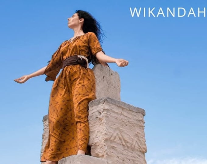 Handmade Cotton Shipibo Dress: Ritual Wicca Costume