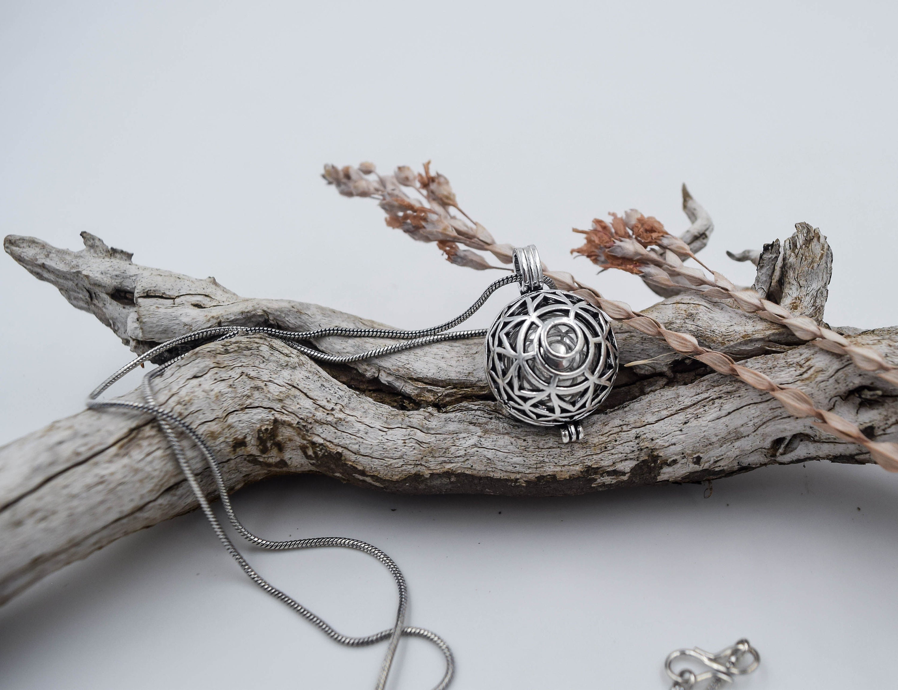 Silver Plated Maternity Bola Necklace: Harmony Baby Amulet image 3