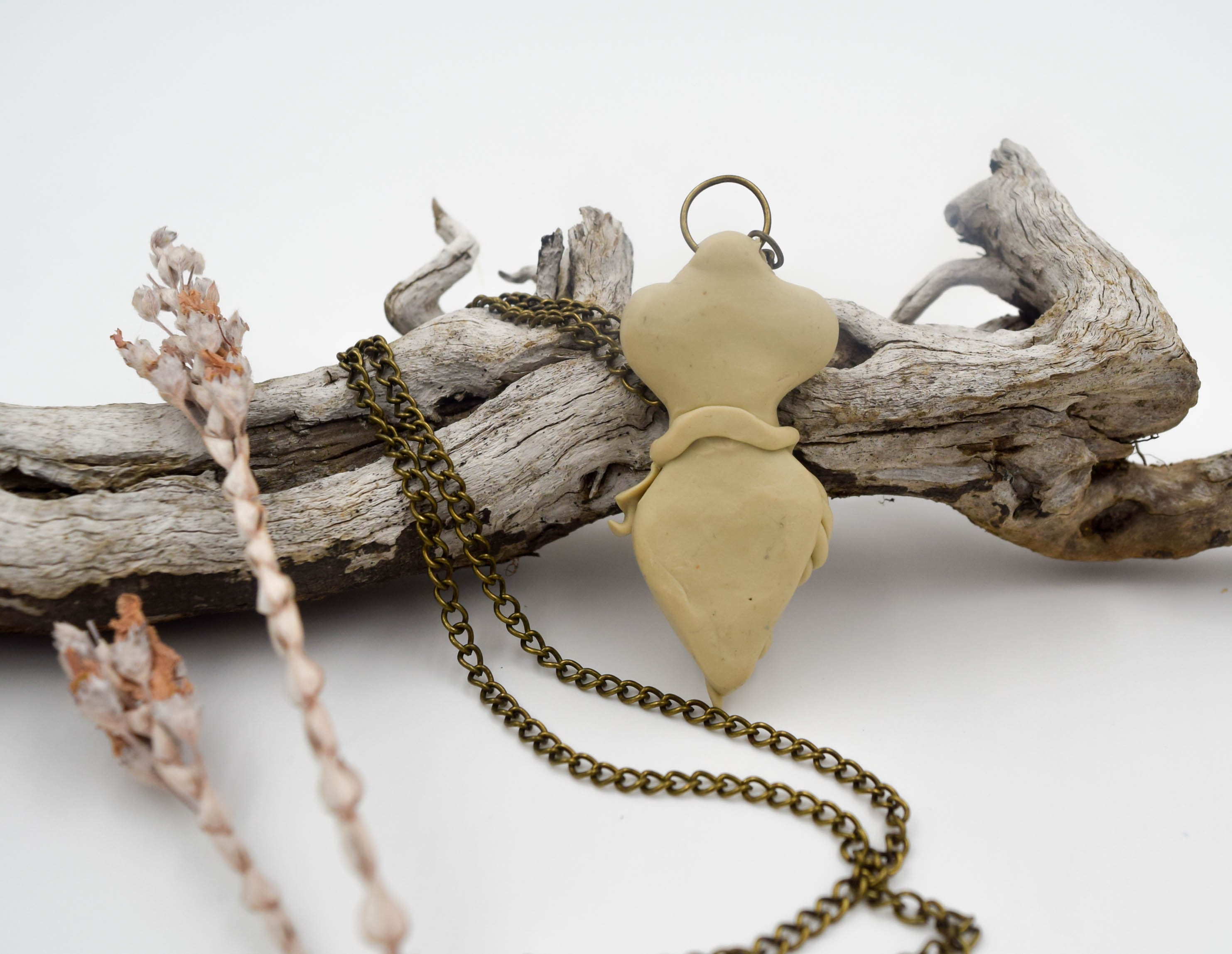 Aphrodite Goddess Pendant: Handmade Cernit Clay Torso Necklace image 3
