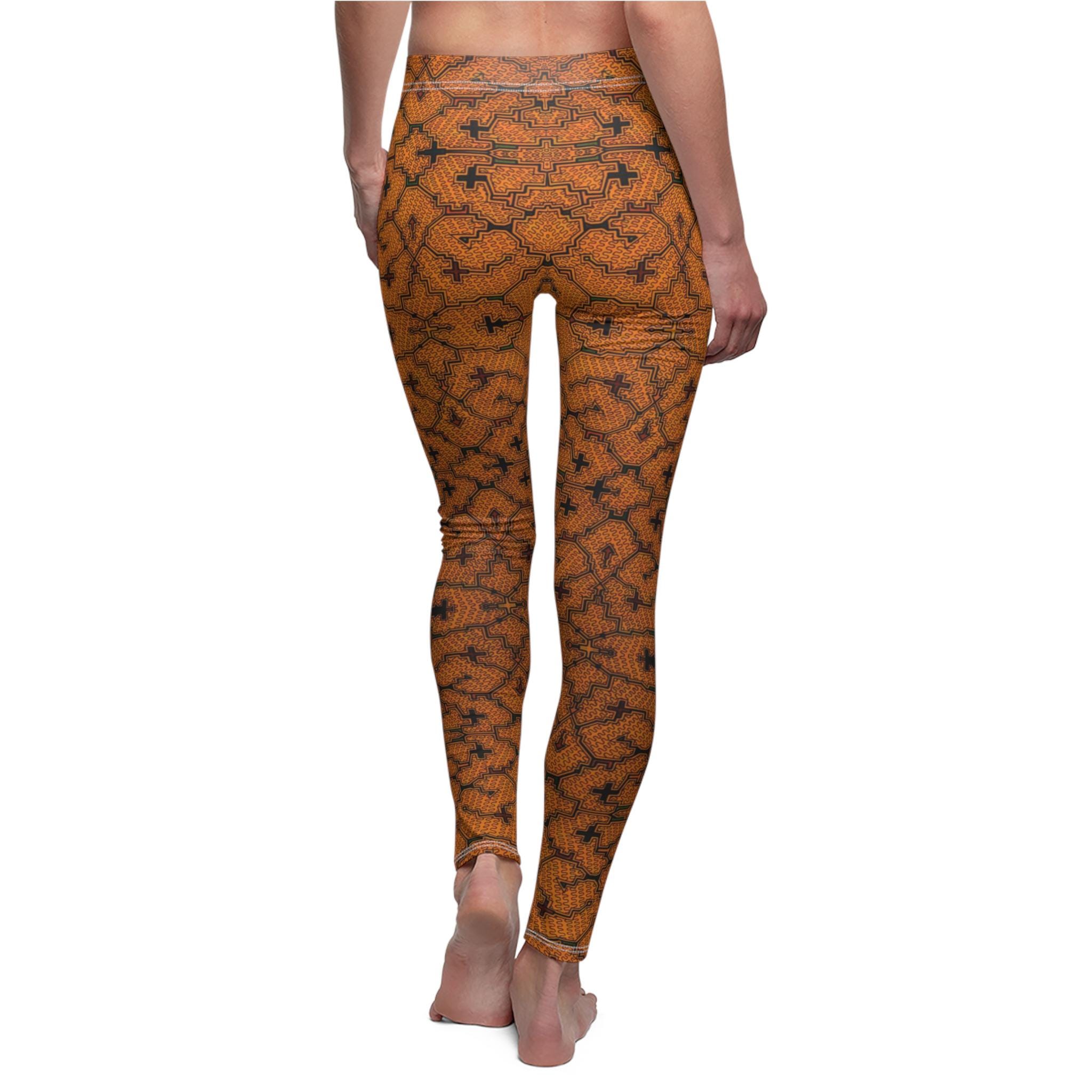Velvety Orange Shipibo Leggings, Women& image 7