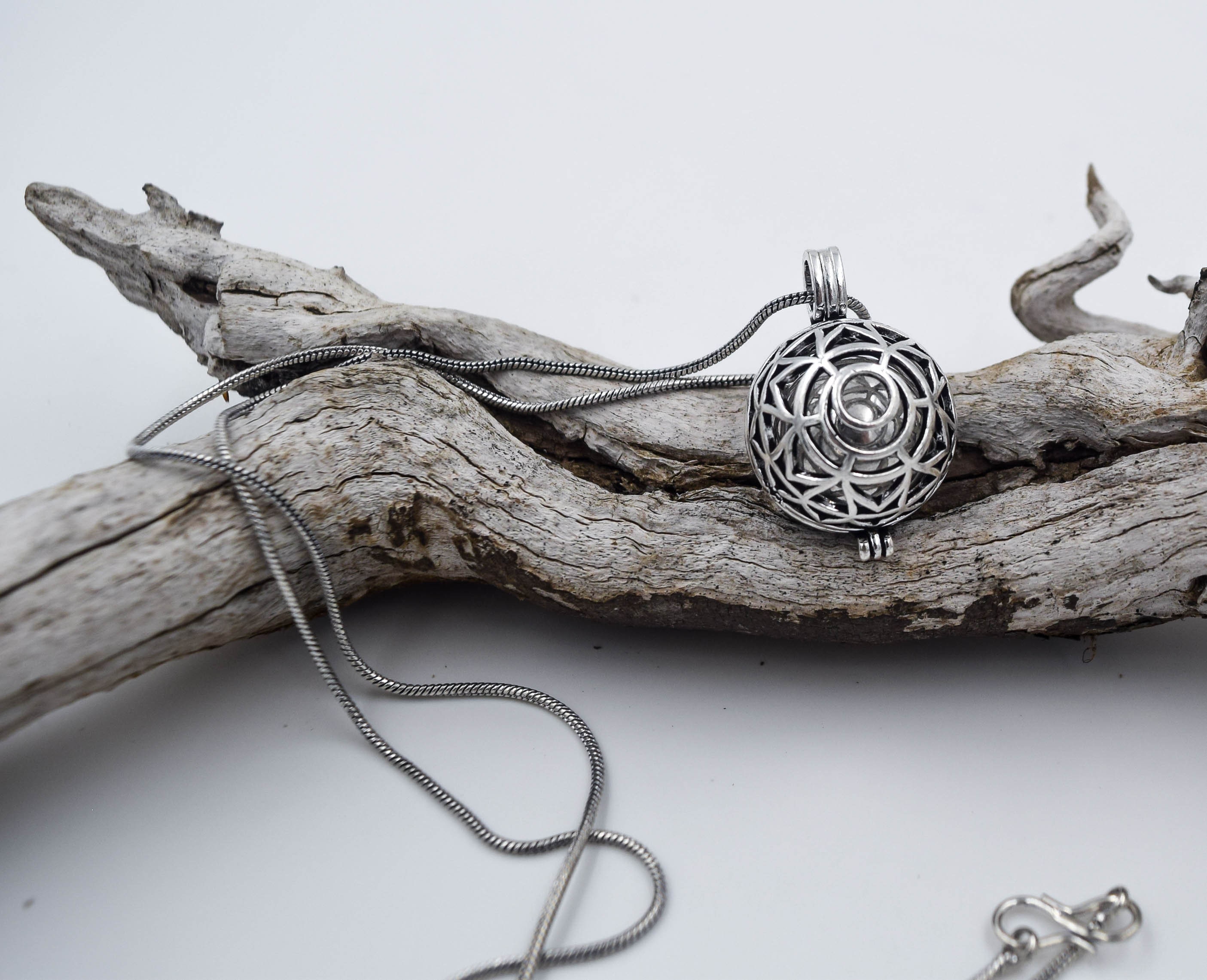 Silver Plated Maternity Bola Necklace: Harmony Baby Amulet image 6