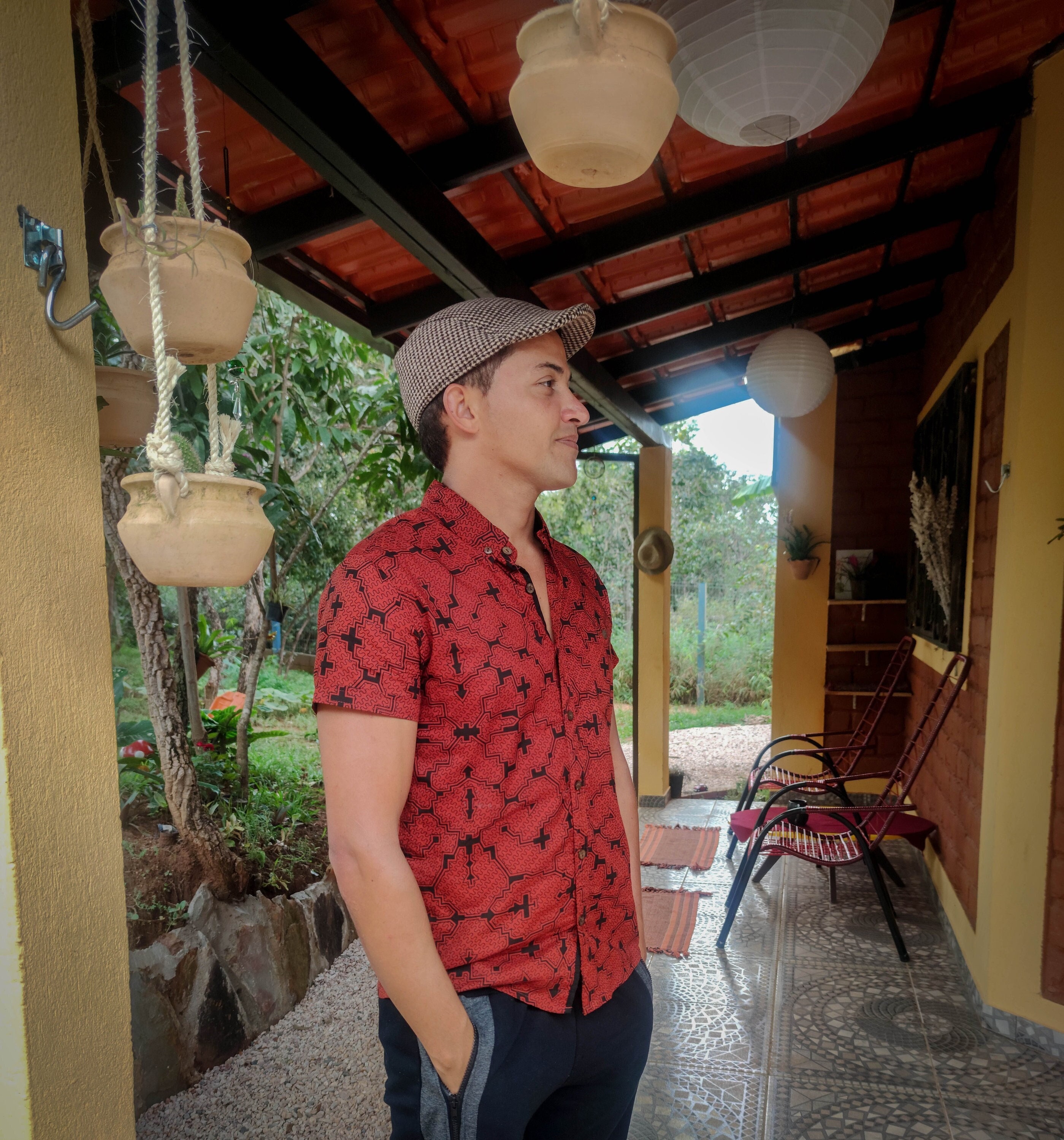 Red Shipibo Patterned Men&