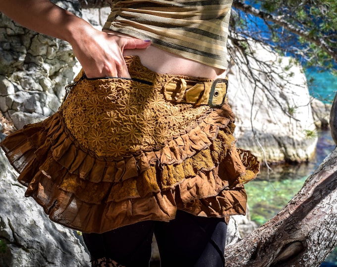 Handmade Psychedelic Mini Skirt: Burning Man Goa Trance Style