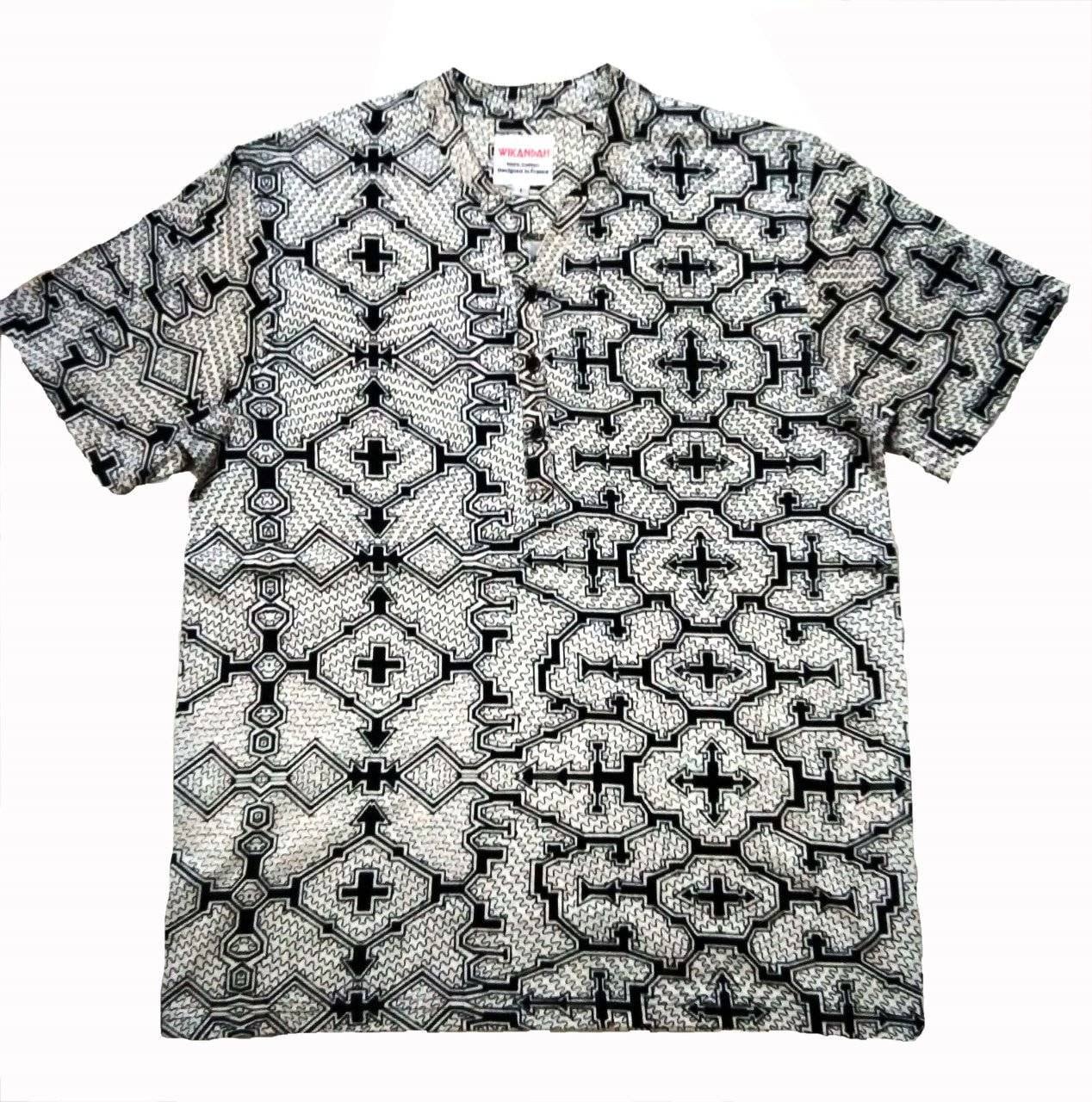 Sacred Geometry Shipibo White Tee: 100% Cotton Elegance. Fractal transdimensional apparell image 4