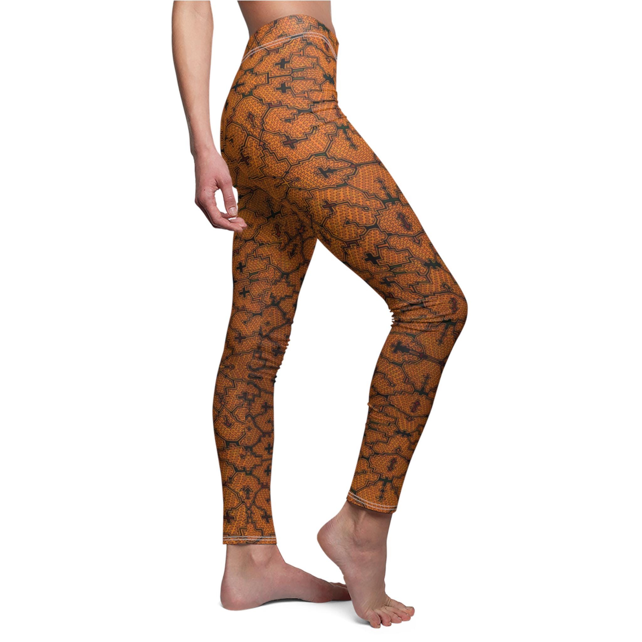 Velvety Orange Shipibo Leggings, Women& image 6