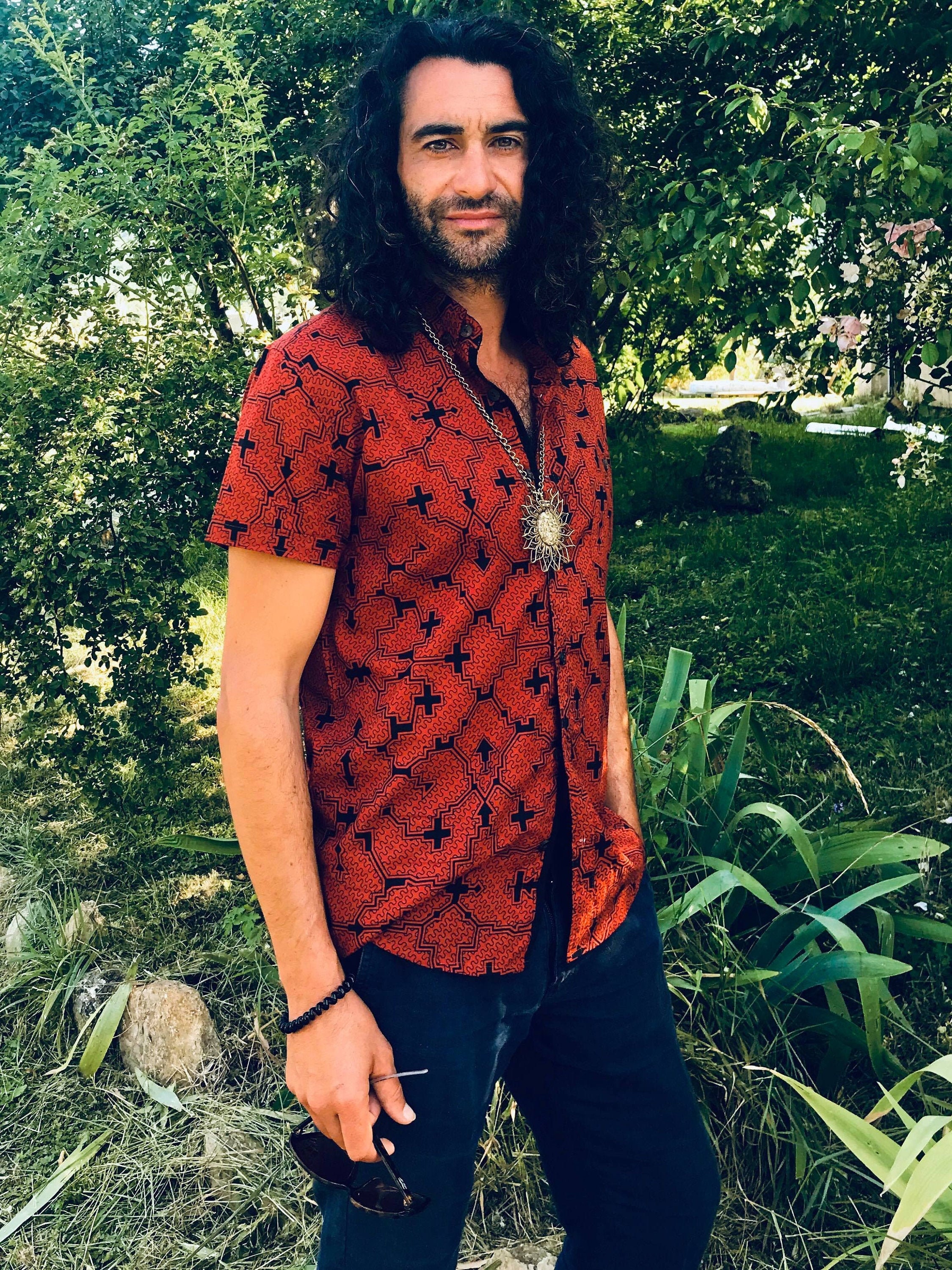 Red Shipibo Patterned Men& image 3