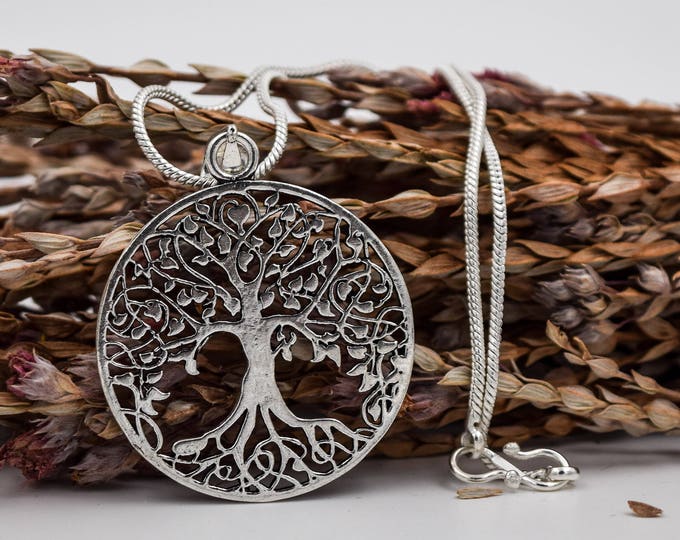 Tree of life necklace + 18 inches chain, amulet  geometry pendant