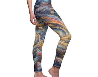 Leggings Galaxy, leggings vellutati cosmici mistici