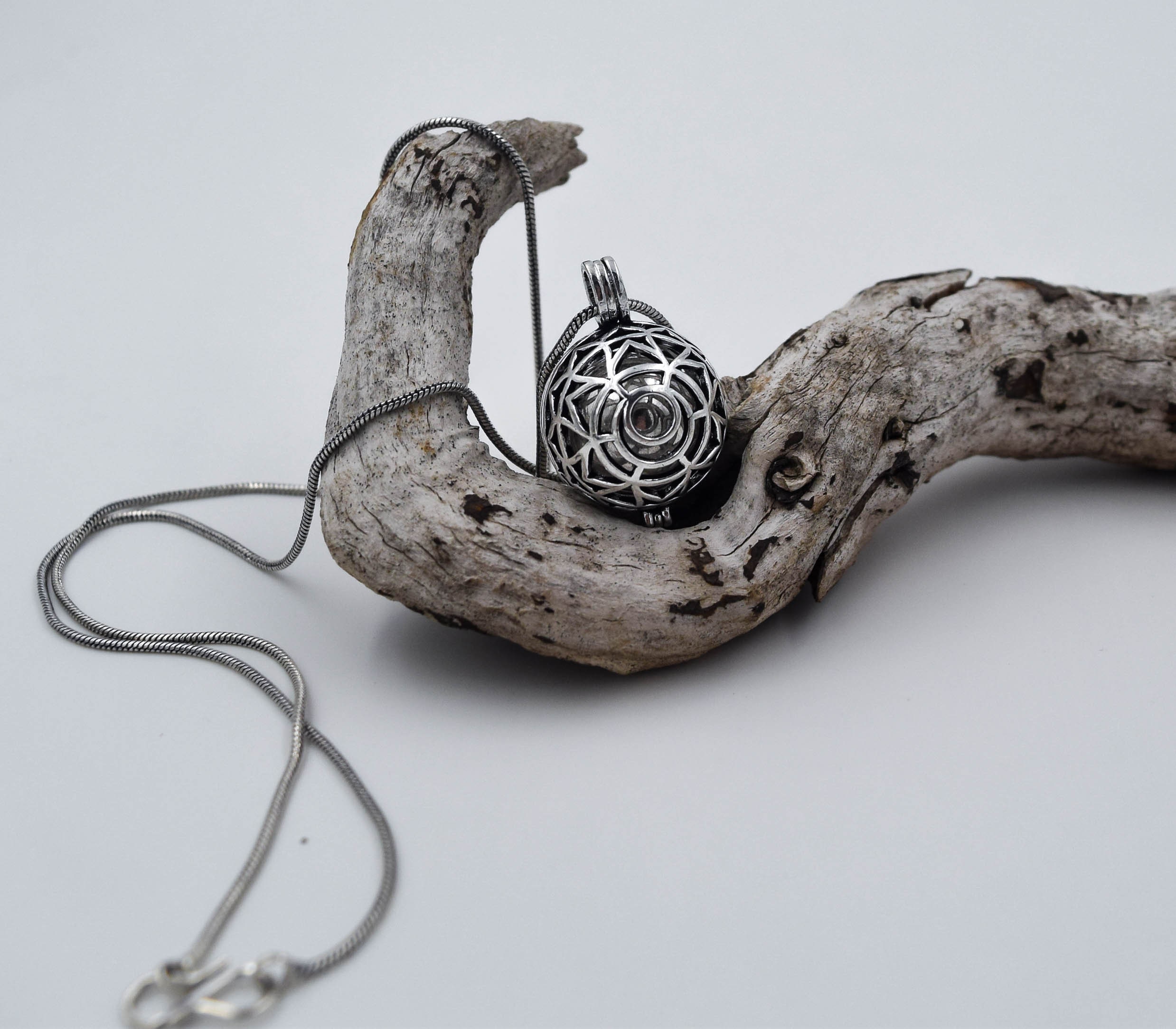 Silver Plated Maternity Bola Necklace: Harmony Baby Amulet image 7