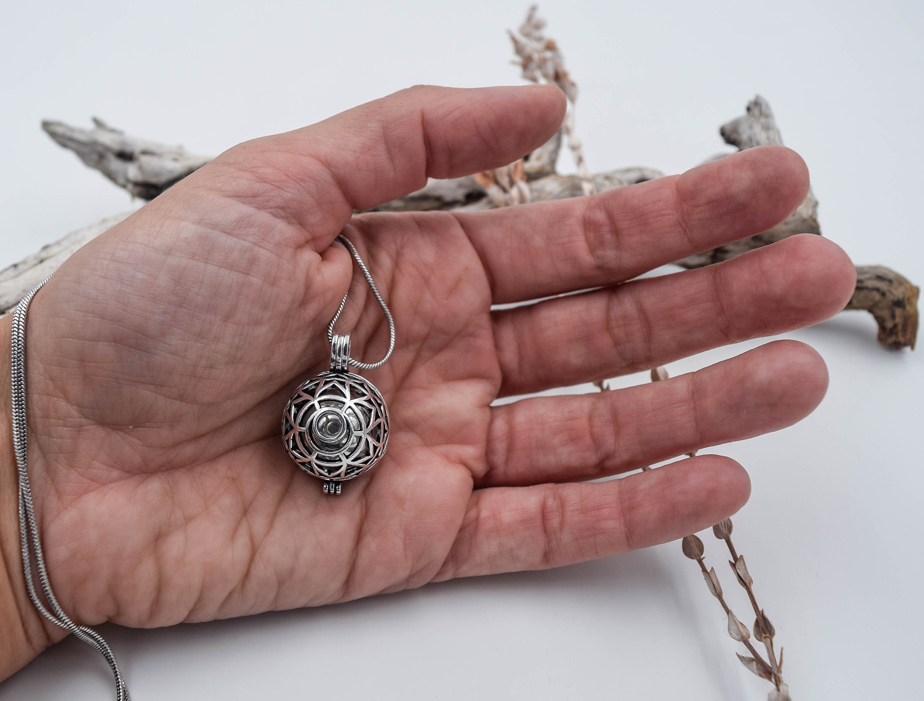 Silver Plated Maternity Bola Necklace: Harmony Baby Amulet image 5