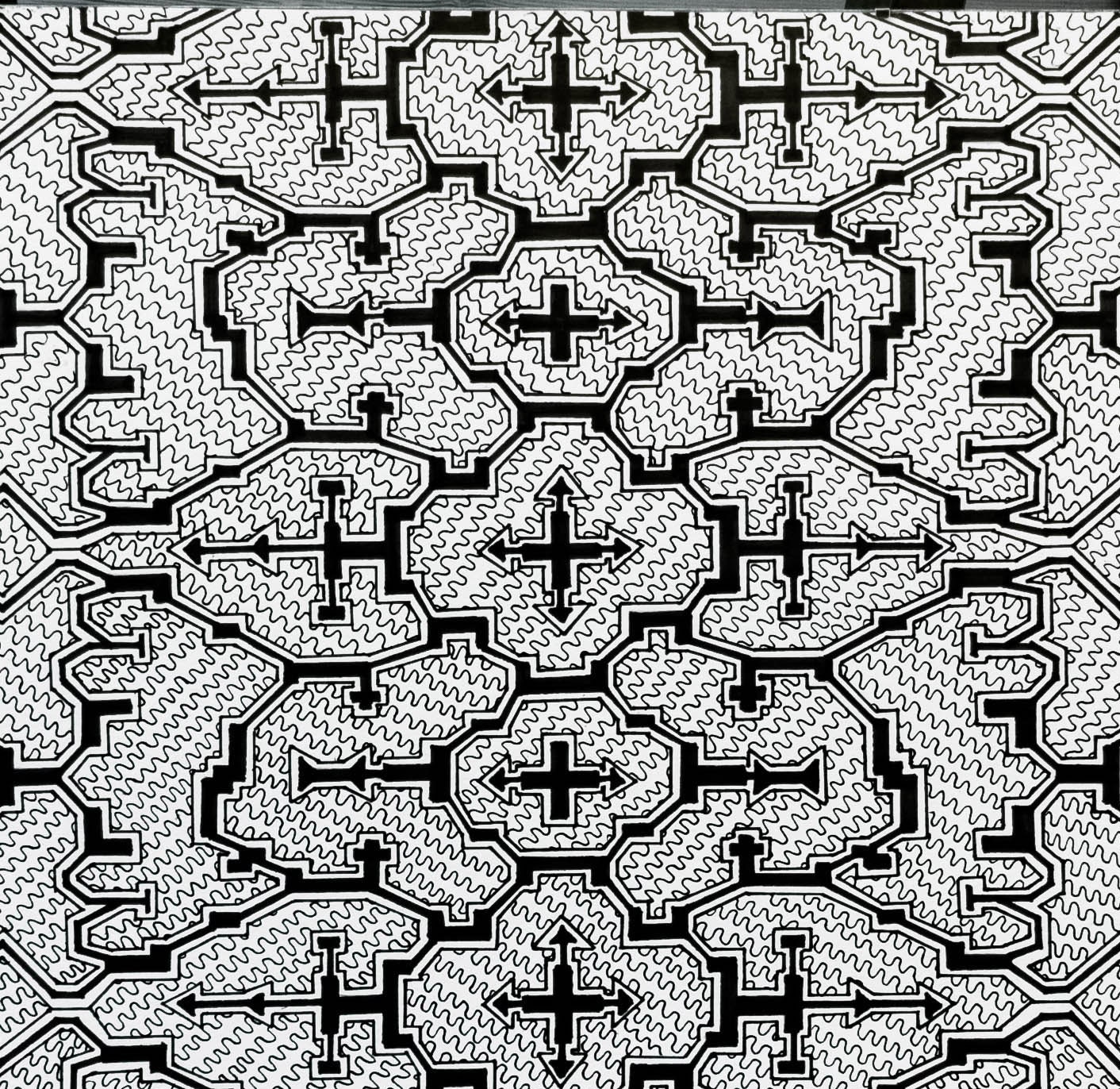 Sacred Geometry Shipibo White Tee: 100% Cotton Elegance. Fractal transdimensional apparell image 7