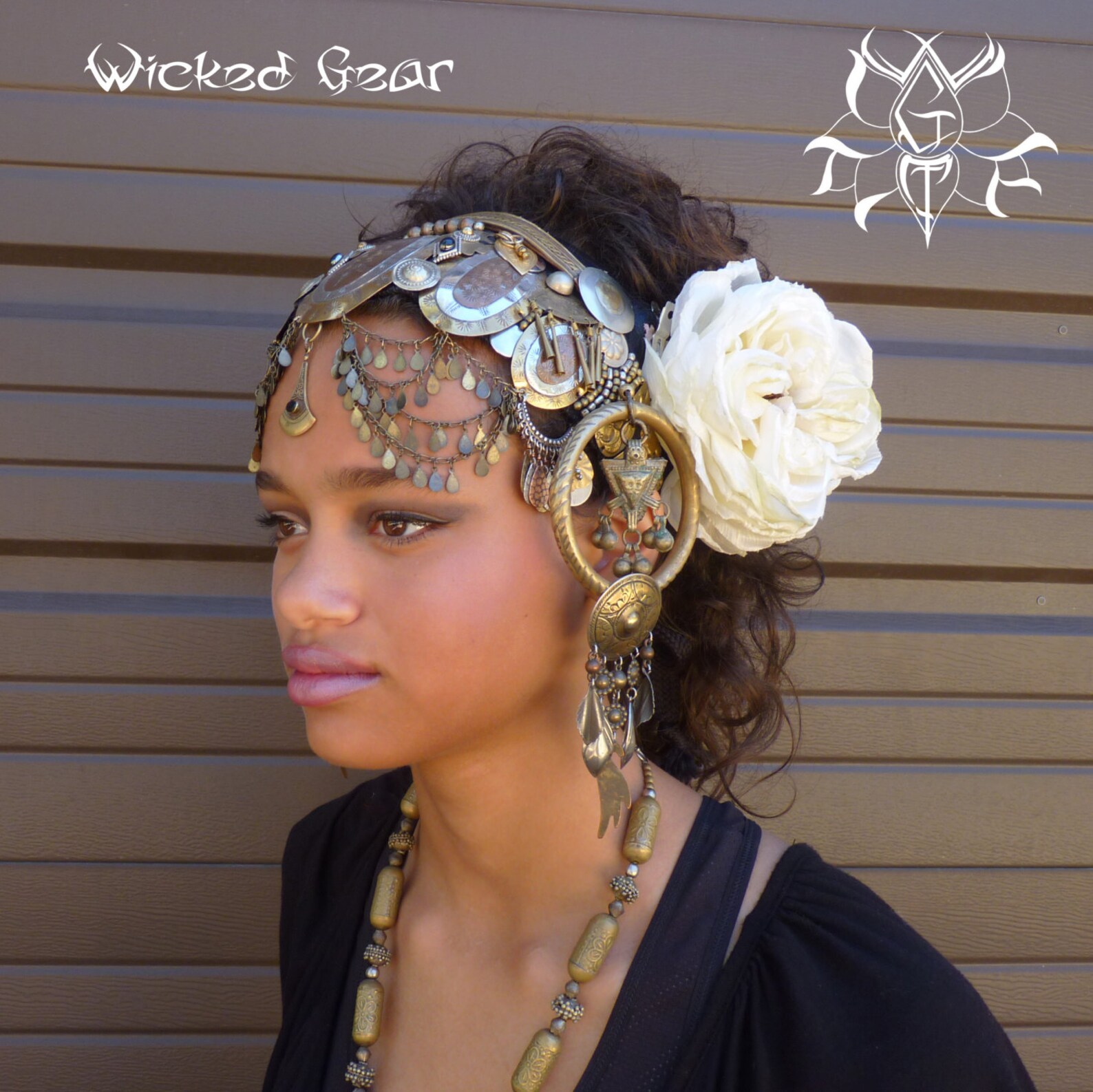 Headdress belly dance headdress head gear head piece belly Etsy