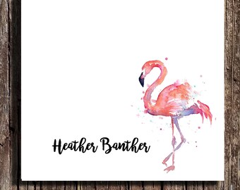 Personalized Flamingo Notepad - Set of Two 5.5x8.5 Notepads 50 sheets - Personalized Gifts - Gifts for Her - Flamingo Stationary
