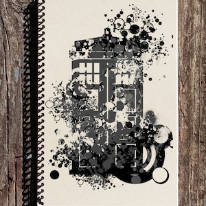 Tardis Journal Tardis Spiral Notebook Dr. Who Journal Dr. Who Notebook Doctor Who Police Box Tardis Art image 1