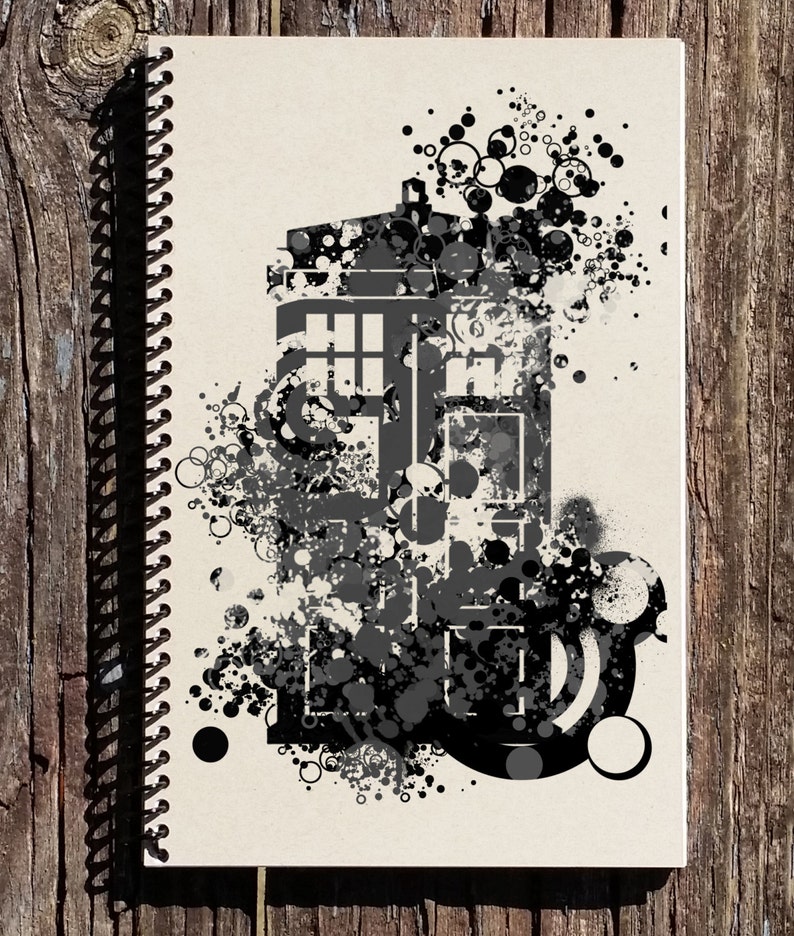 Tardis Journal Tardis Spiral Notebook Dr. Who Journal Dr. Who Notebook Doctor Who Police Box Tardis Art image 1