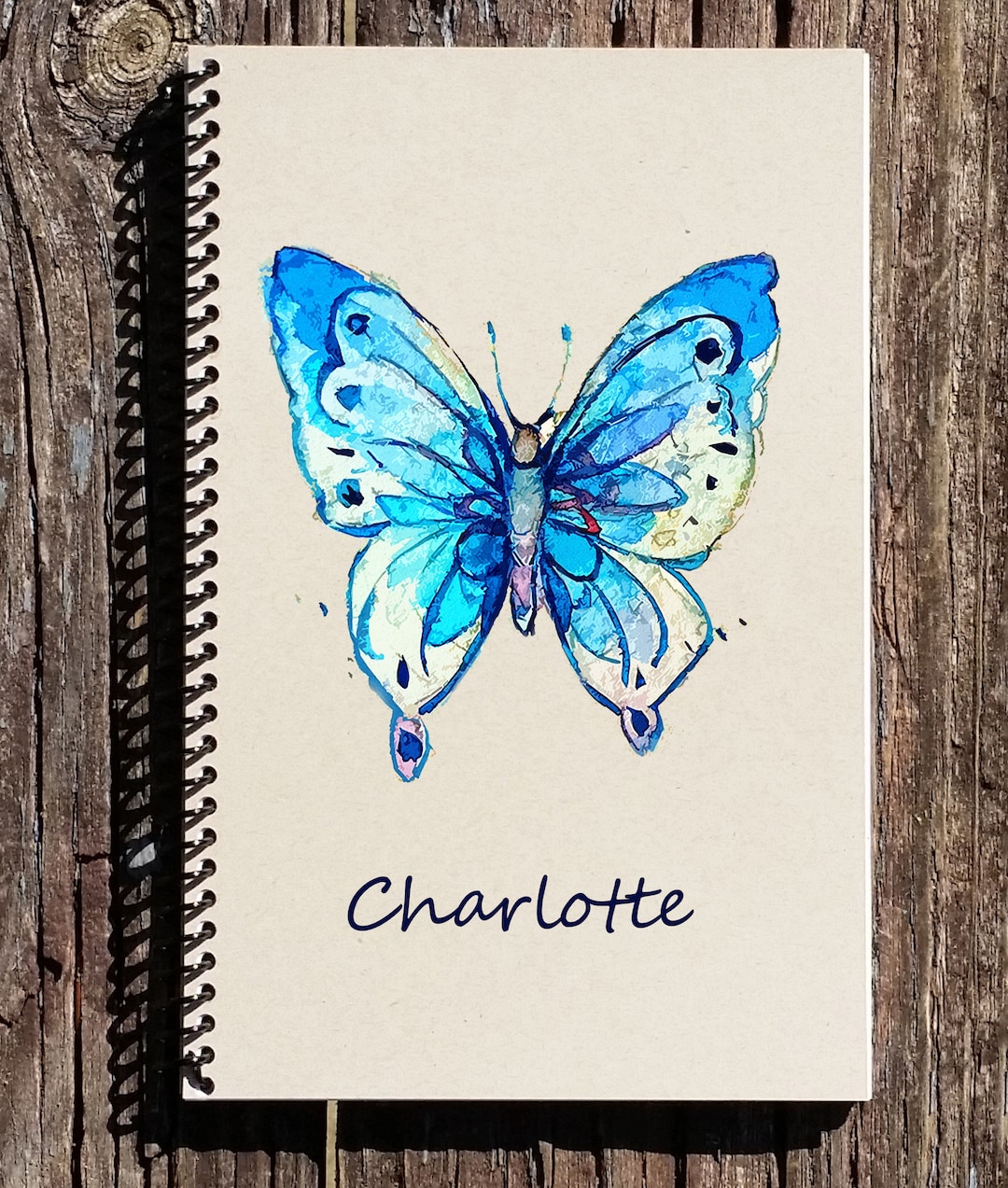 Butterfly Spiral Notebook - Personalized Stationary - Butterfly Journal ...