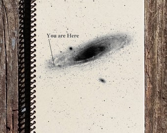 You Are Here Spiral Notebook - You Are Here Journal - Geeky Notebook - Geeky Journal - Sketchbook - Gift for Him - Gift for Her - Galaxy