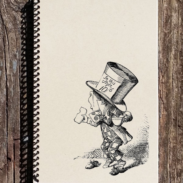 Alice in Wonderland Journal - Alice in Wonderland Spiral Notebooks - Mad Hatter