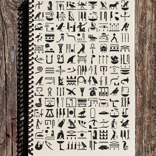Heiroglyphics Journal Heiroglyphics Notebook Ancient Egypt Etsy