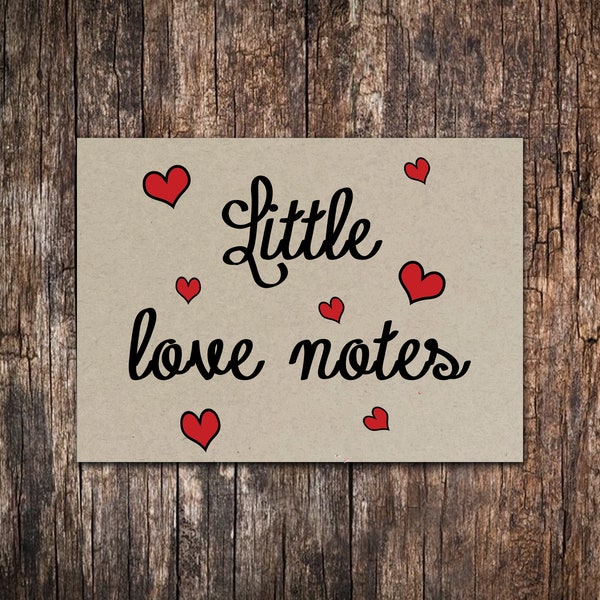 Little Love Notes Blank Note Cards Set of 10 - 5.5 x 4.25 Note Cards - Love Letters - Love Notes - Gift for Wife - Gift for Husband