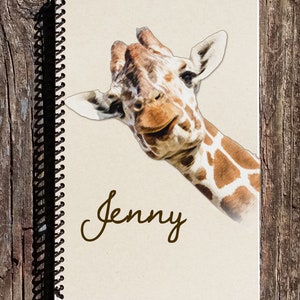 Giraffe Personalized Spiral Notebook - Personalized Journal - Giraffe Gift - Giraffe Notebook - Giraffe Lover Gift