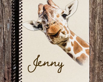 Giraffe Personalized Notebook - Personalized Journal - Giraffe Gift - Giraffe Notebook - Giraffe Lover Gift