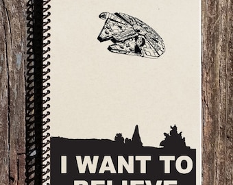 I Want To Believe in Star Wars - X Files - X Files Poster - Star Wars Gift - Millenium Falcon - Han Solo - Geeky Gift - Nerdy Gift