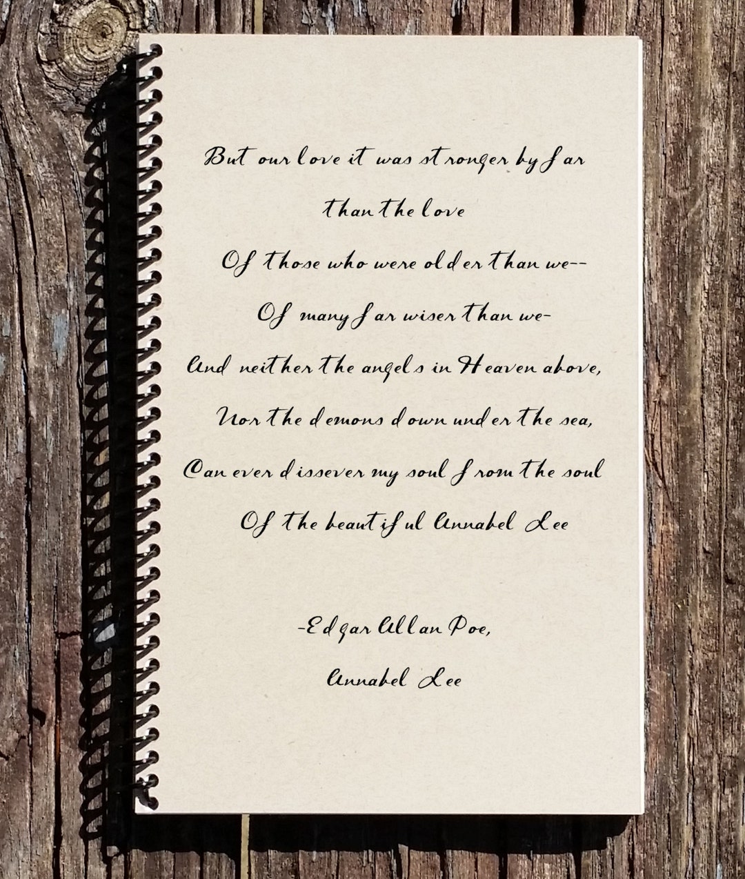 Edgar Allan Poe Journal Edgar Allan Poe Spiral Notebook Etsy