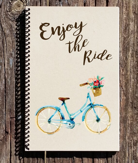 Bicycle Spiral Notebook Bike Journal Bike With Flowers Enjoy the Ride Cycling Gift Bike Lover Gift Bicycle Stationary Etsy UK