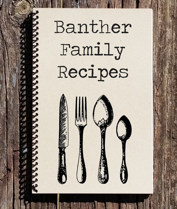 Personalized Family Recipe Book: Recycled Kraft Paper Notebook