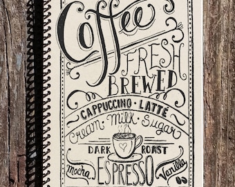 Fresh Brewed Coffee Spiral Notebook: Kraft Paper Journal