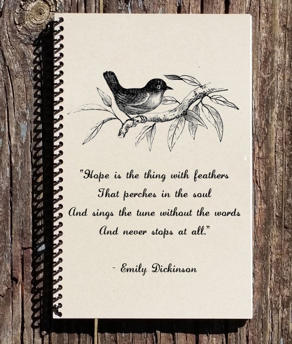 Emily Dickinson Quote Hope Is The Thing With Feathers Etsy