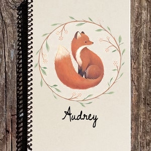 Personalized Fox Spiral Notebook - Fox Journal - Fox Gift - Fox Journal - Fox Stationary - Personalized Gift Ideas