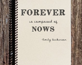 Diario de Emily Dickinson: La eternidad se compone de ahoras, cuaderno de papel kraft reciclado