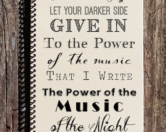 Phantom of the Opera Journal: Music of the Night Kraft Notebook